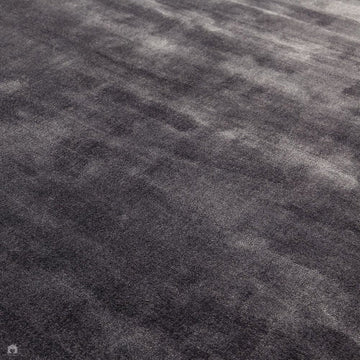 Katherine Carnaby Chrome Luxury Modern Plain Distressed Tonal Metallic Shimmer Hand-Woven High-Density Heavyweight Soft Textured Silky Viscose Lead Grey Rug-Asiatic Carpets-Rug Love - The Most Loved Rug Store